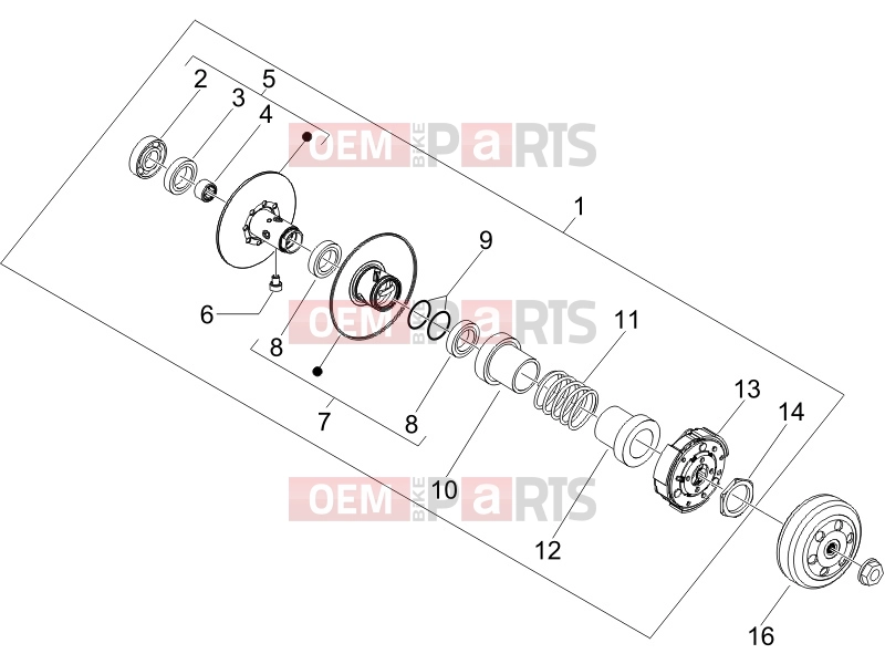 gilera 2006 DNA 50 Engine » Driven pulley