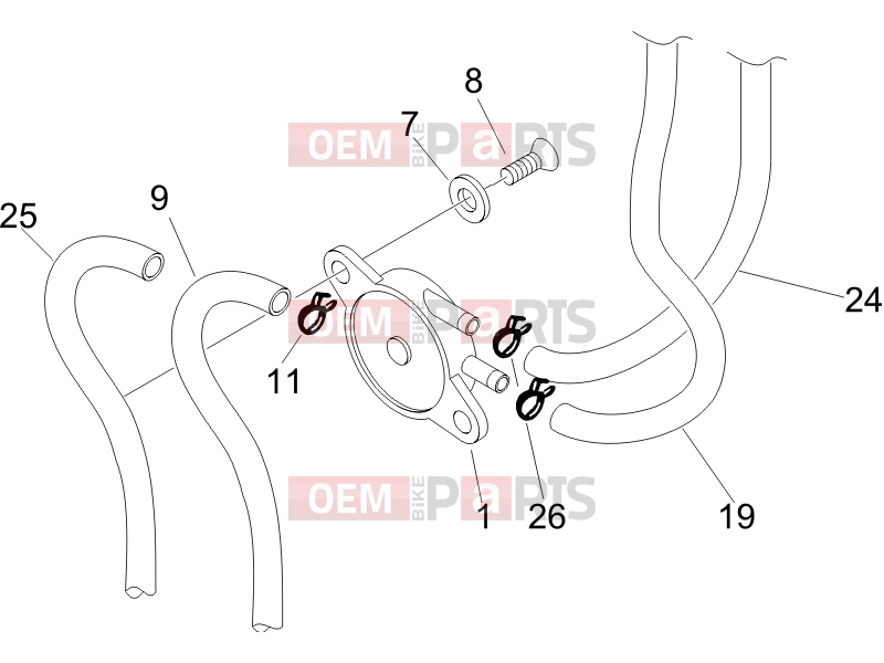 gilera 2006 DNA 50 Frame - Plastic parts - Coachwork » Supply system
