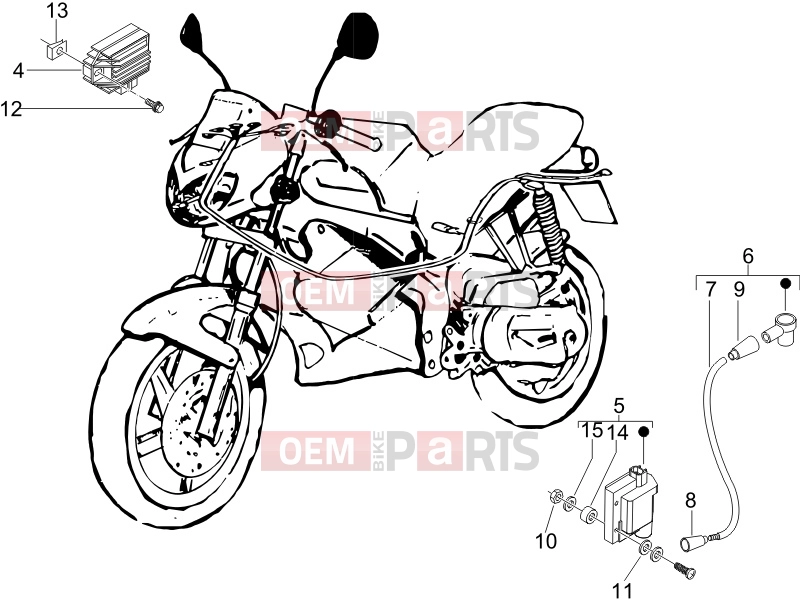 gilera 2006 DNA 50 Electrical system » Voltage Regulators - Electronic Control Units (ecu) - H.T. Coil