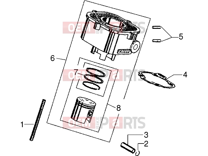Engine » Head-cylinder-piston - Gilera Eaglet