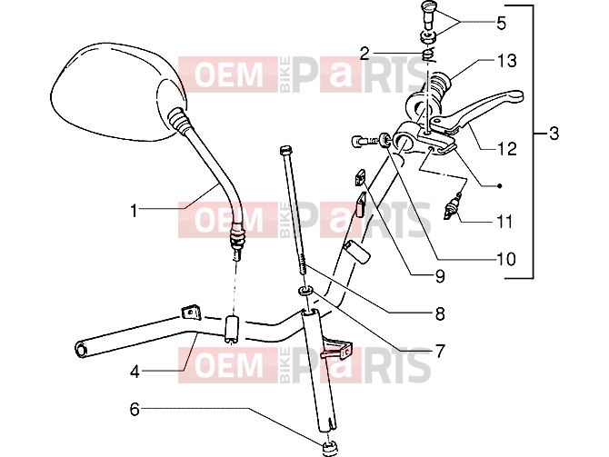 Handlebars » Handlebars component parts - Gilera Easy Moving