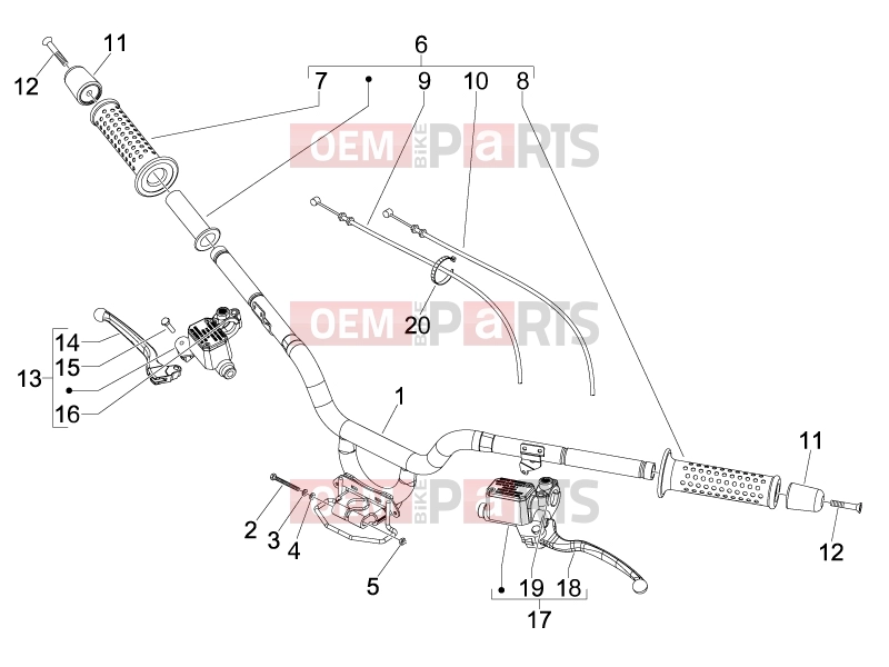gilera 2010 Fuoco 500 Handlebars/Steering » Handlebars - Master cil.
