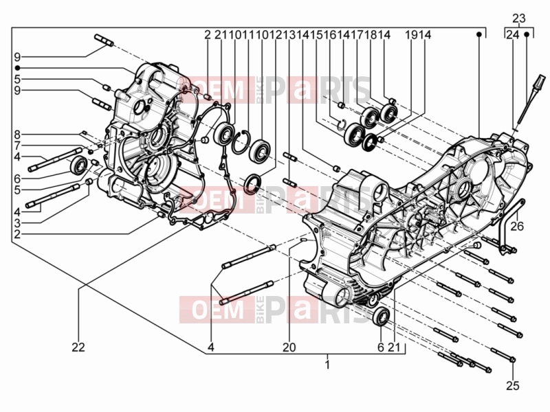 gilera 2013 Fuoco 500 LT Engine » Crankcase