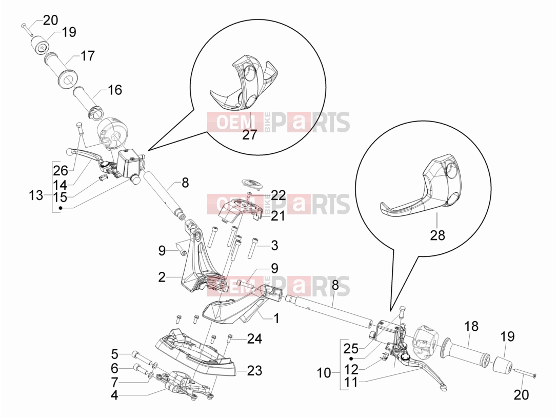 gilera 2010 GP 800 Handlebars/Steering » Handlebars - Master cil.