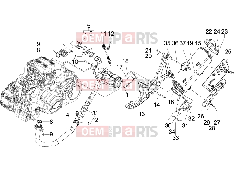 Engine » Silencer - Gilera GP 800 2011
