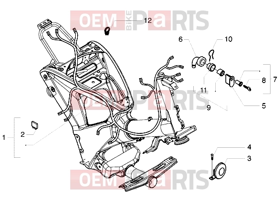 gilera Ice Electrical system » Cable harness-Switch-Horn