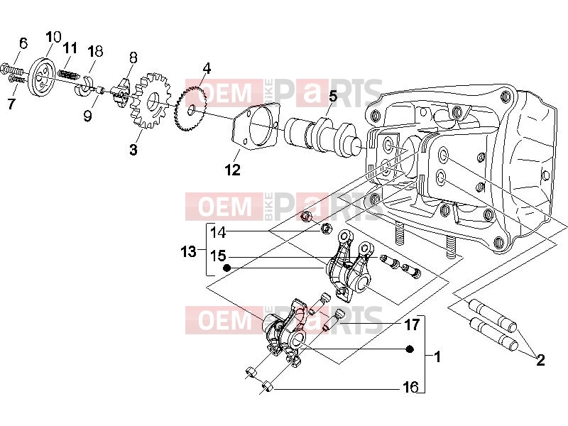 gilera 2006 Nexus 500 Engine » Rocking levers support unit