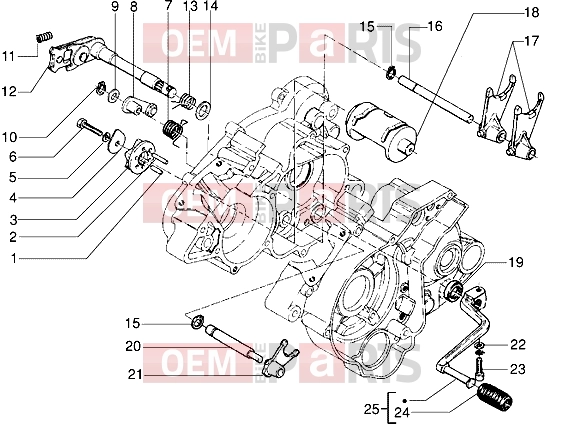 Engine » Selector drum - Gilera RK 50