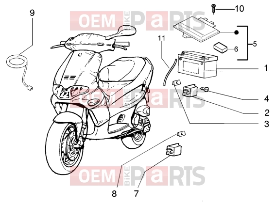 Electrical system » Electrical device - Gilera Runner 125 VX 4T