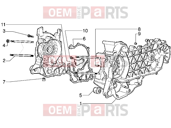 Engine » Crankcase - Gilera Runner 180 VXR