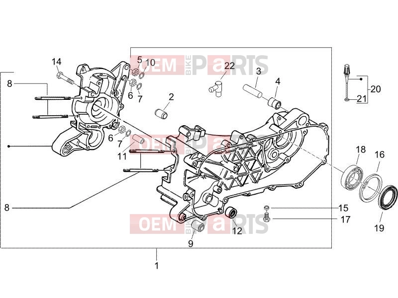 Engine » Crankcase - Gilera Runner 50 Pure Jet 2011