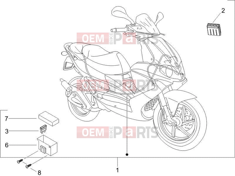 Electrical system » Main cable harness - Gilera Runner 50 Pure Jet 2011
