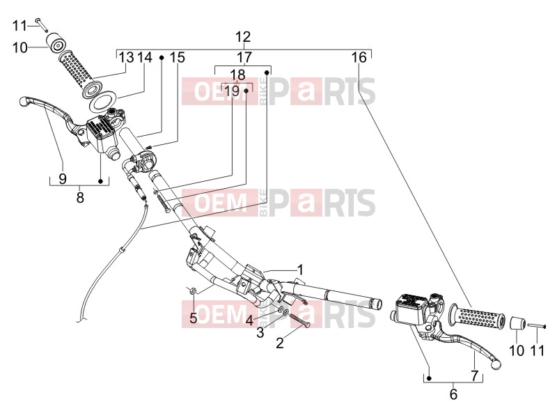 gilera 2012 Runner 50 SP Handlebars/Steering » Handlebars - Master cil.