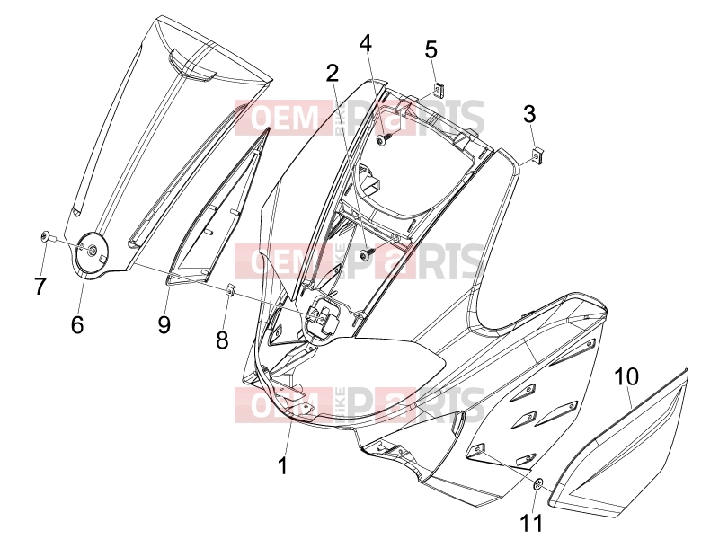 gilera 2014 Runner 50 SP Frame - Plastic parts - Coachwork » Front shield