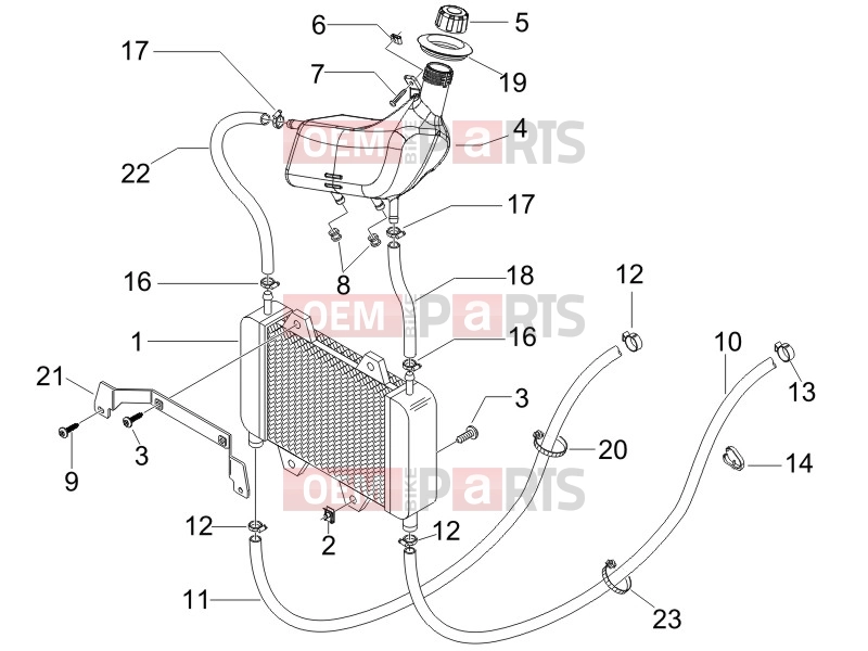 gilera 2019 Runner 50 SP Frame - Plastic parts - Coachwork » Cooling system