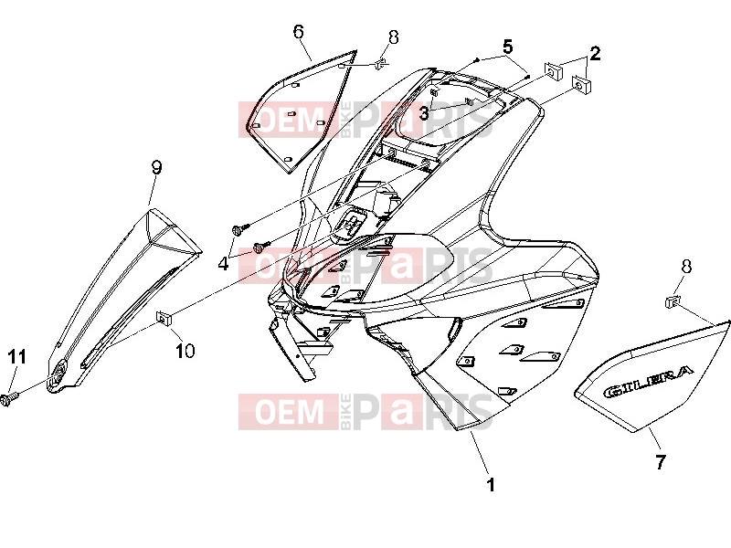 gilera 2005 Runner 50 SP Frame - Plastic parts - Coachwork » Front shield