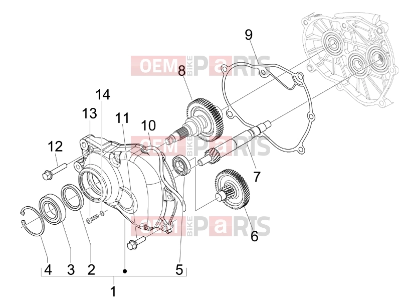 gilera 2011 Runner 125 ST 4T Engine » Reduction unit