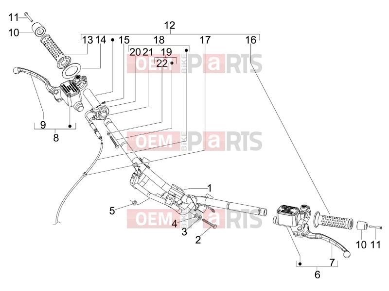 gilera 2012 Runner 125 ST 4T Handlebars/Steering » Handlebars - Master cil.