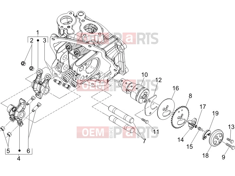 gilera 2008 Runner 200 ST 4T Engine » Rocking levers support unit
