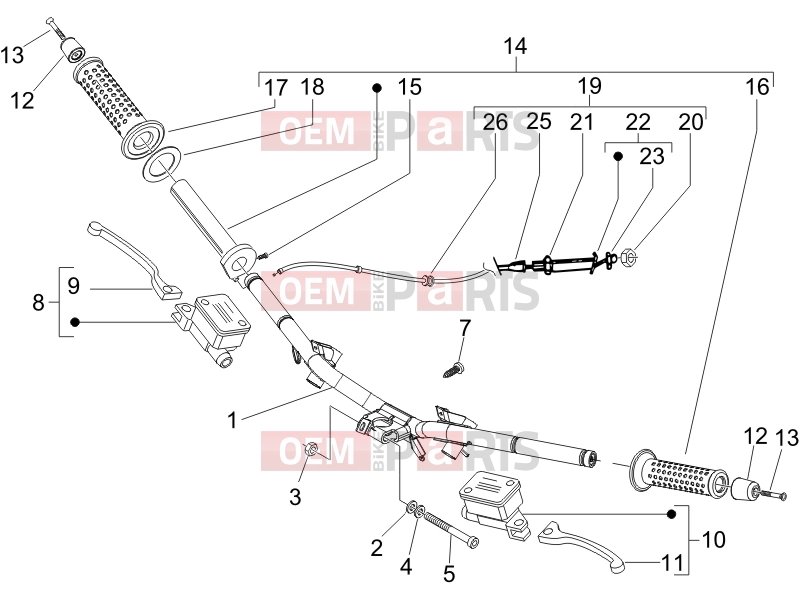 Handlebars/Steering » Handlebars - Master cil. - Gilera Runner 125 VX 4T 2006