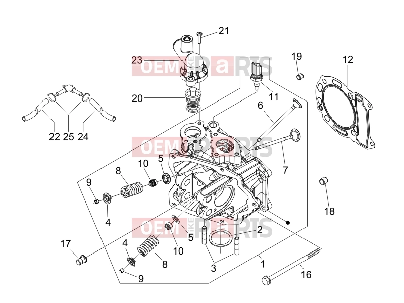 gilera 2007 Runner 125 VX 4T Engine » Head unit - Valve