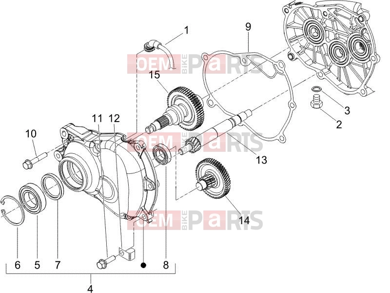 Engine » Reduction unit - Gilera Runner 125 VX 4T -SC- 2007