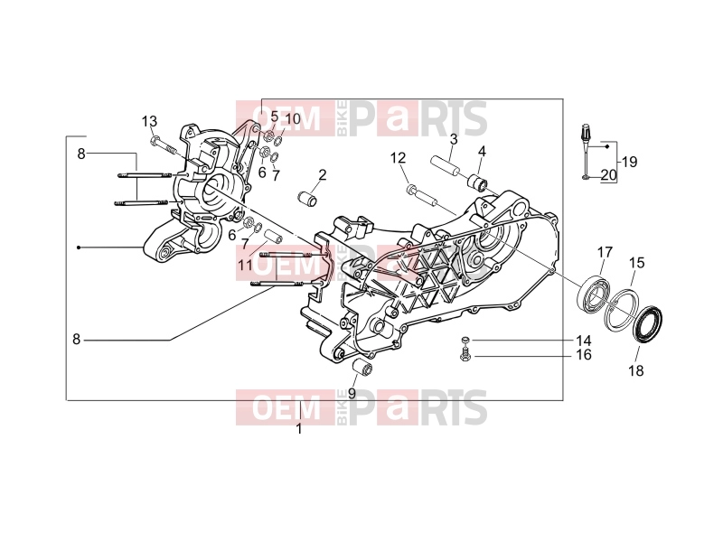 Engine » Crankcase - Gilera Stalker 50 2006