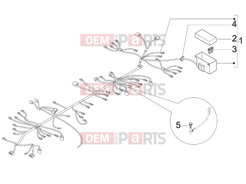 Electrical system » Main cable harness - Gilera Stalker 50 2010