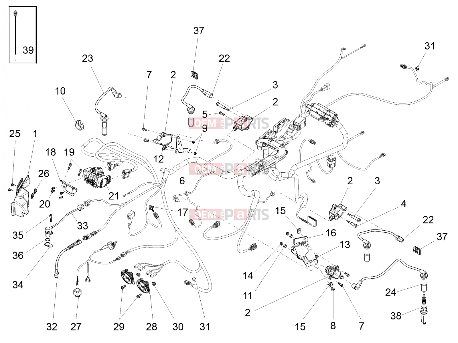 MOTOGUZZI Eldorado 1400 ABS Electrical systems » Front electrical system