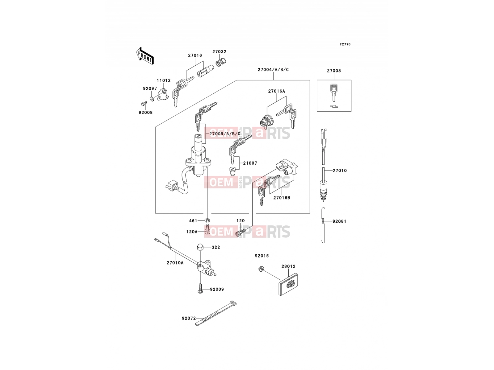 Ignition Switch - Kawasaki EL250 (EL250-E2) 1992