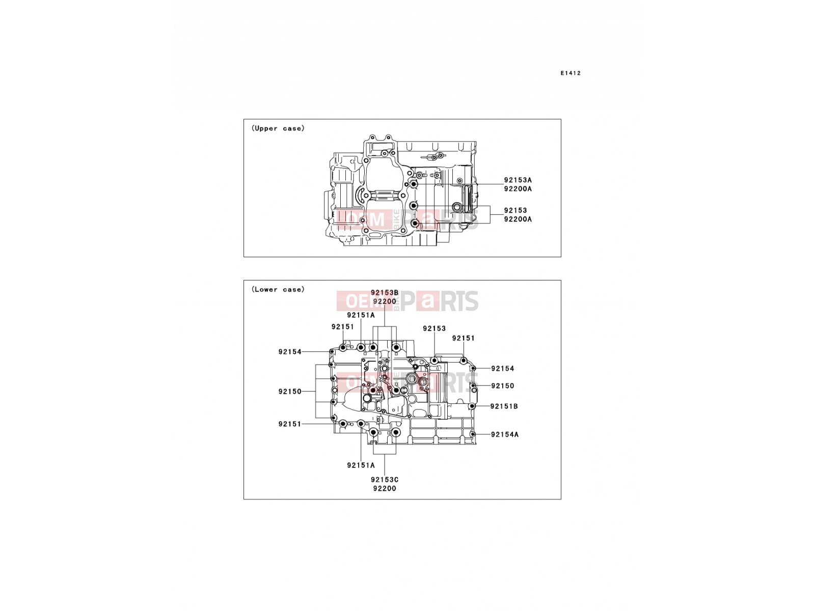 KAWASAKI 2011 Crankcase Bolt Pattern