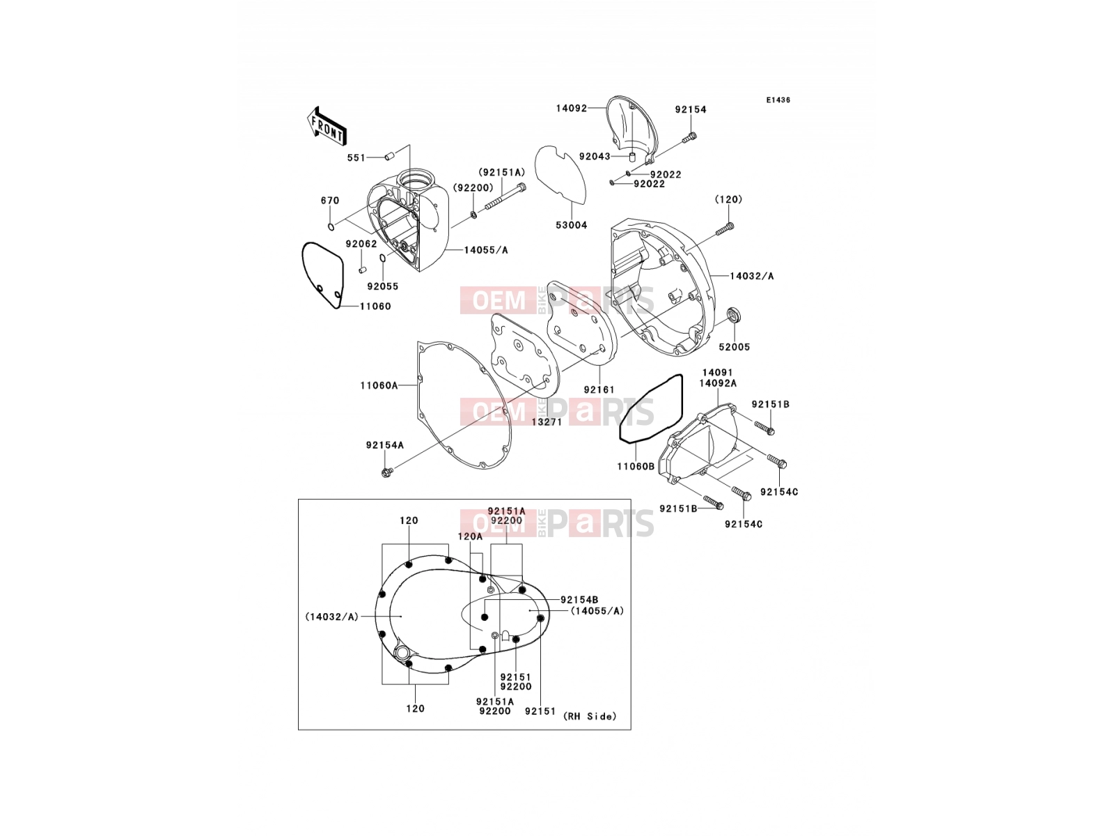 KAWASAKI 2011 Right Engine Cover(s)