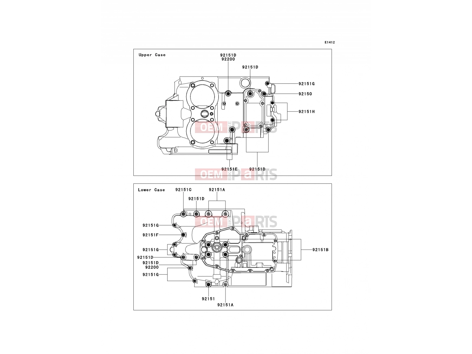 KAWASAKI 2011 Crankcase Bolt Pattern