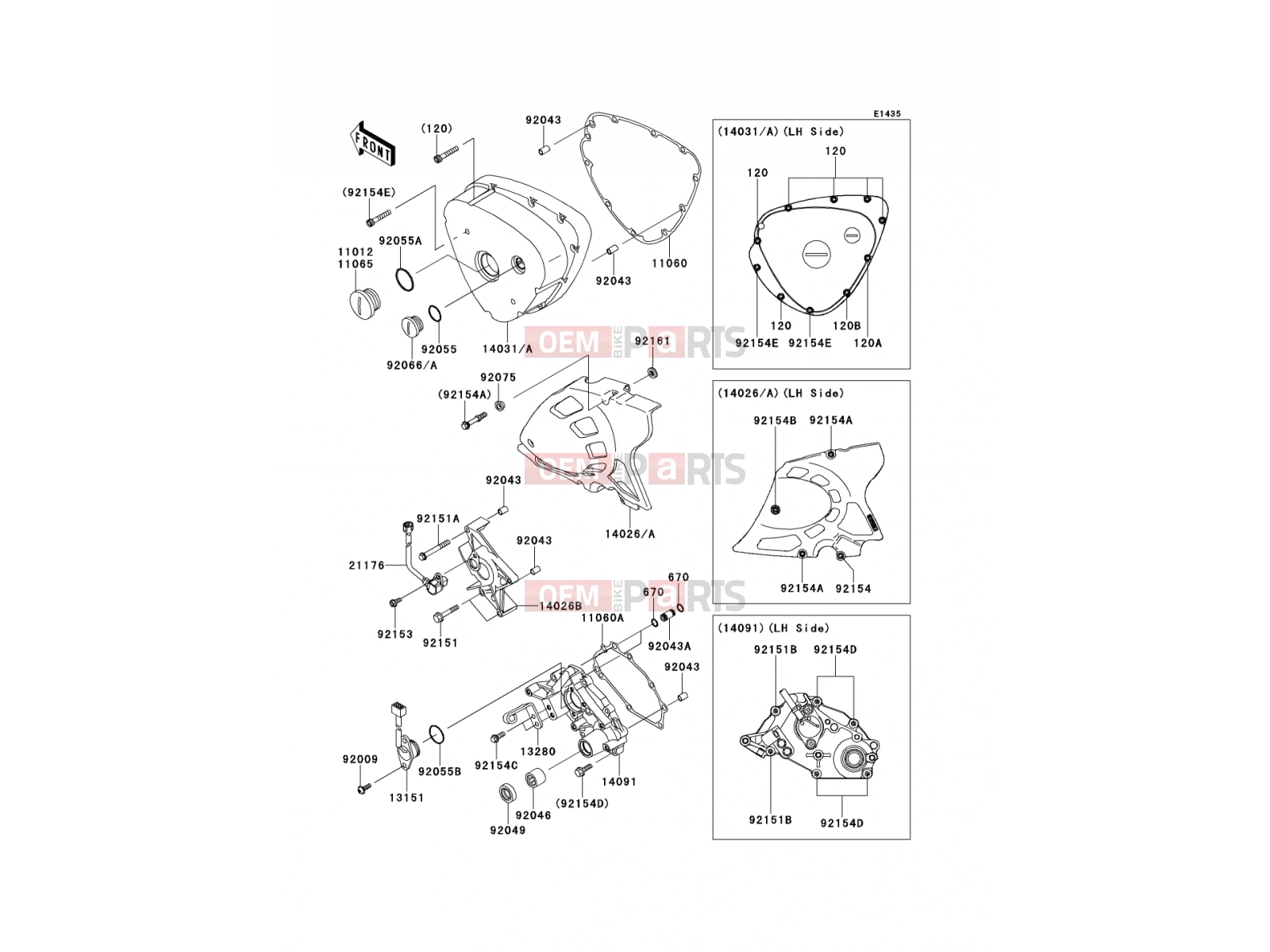 KAWASAKI 2011 Left Engine Cover(s)