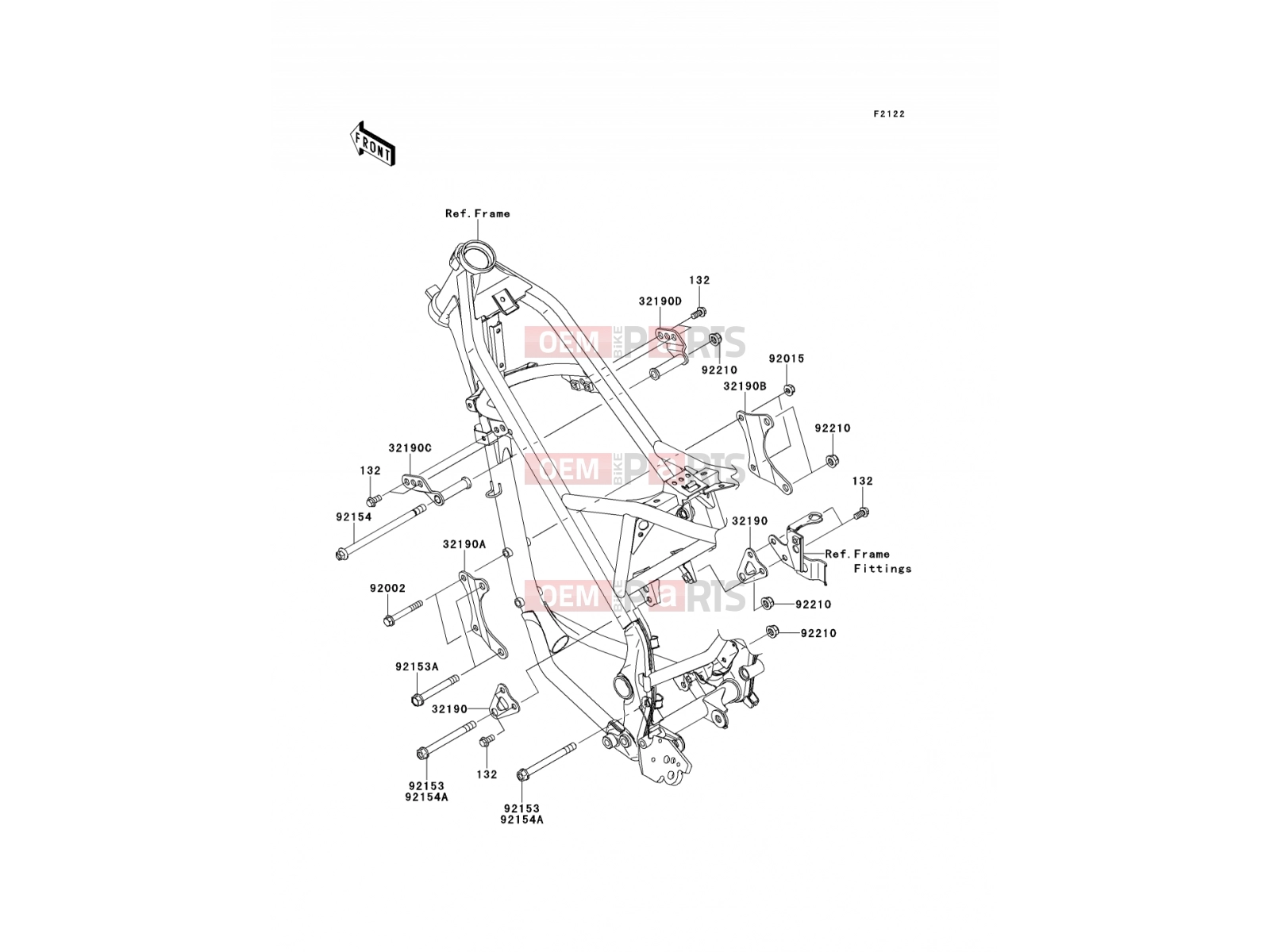 Engine Mount - Kawasaki D-TRACKER 125 (KLX125DCF) 2012