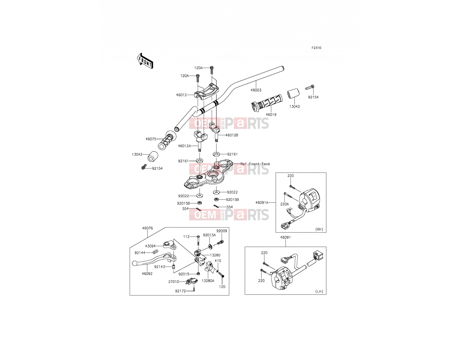Handlebar - Kawasaki ER-6f ABS (EX650FCF) 2012