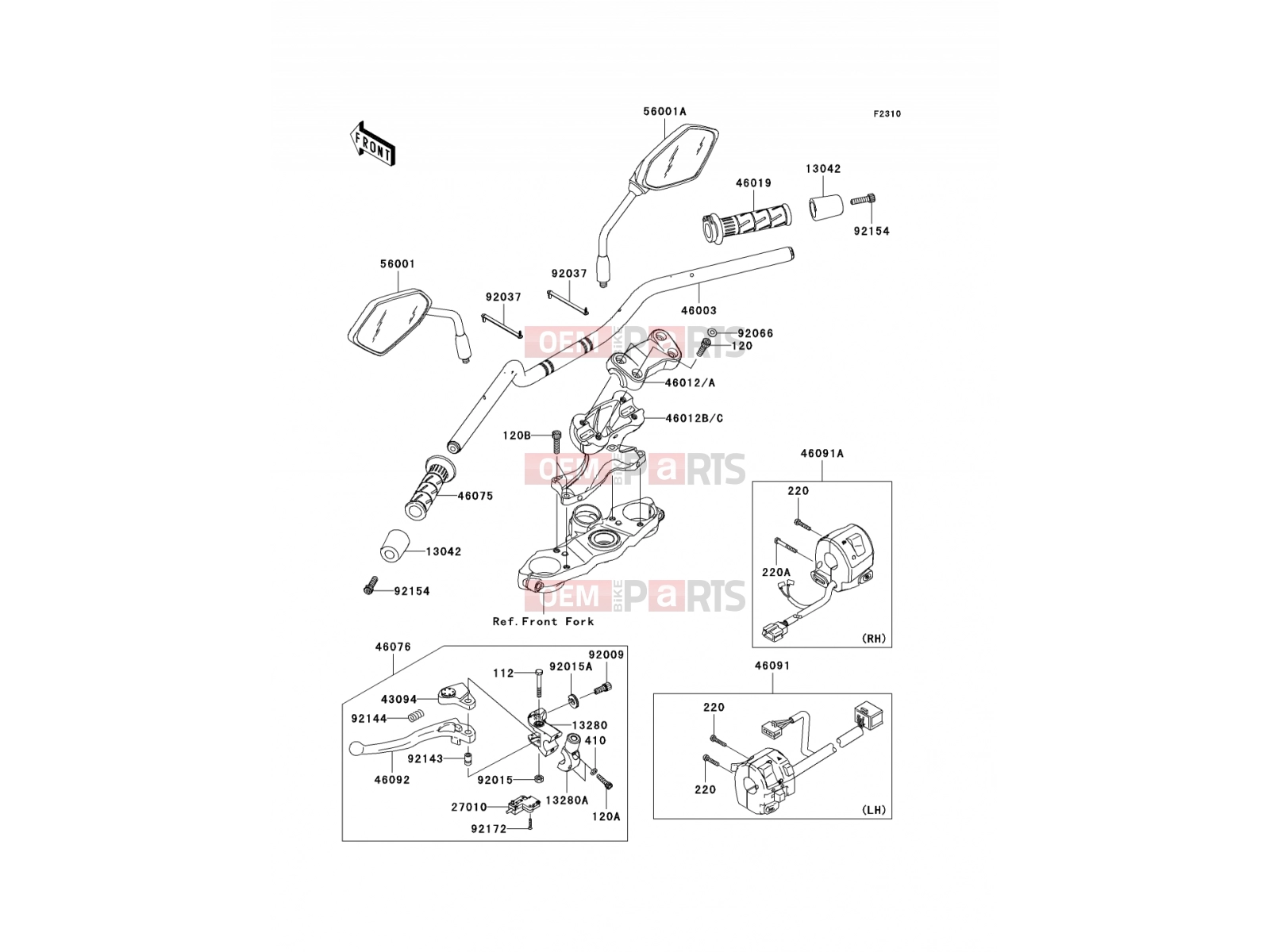Handlebar - Kawasaki VERSYS ABS (KLE650DCFW) 2012