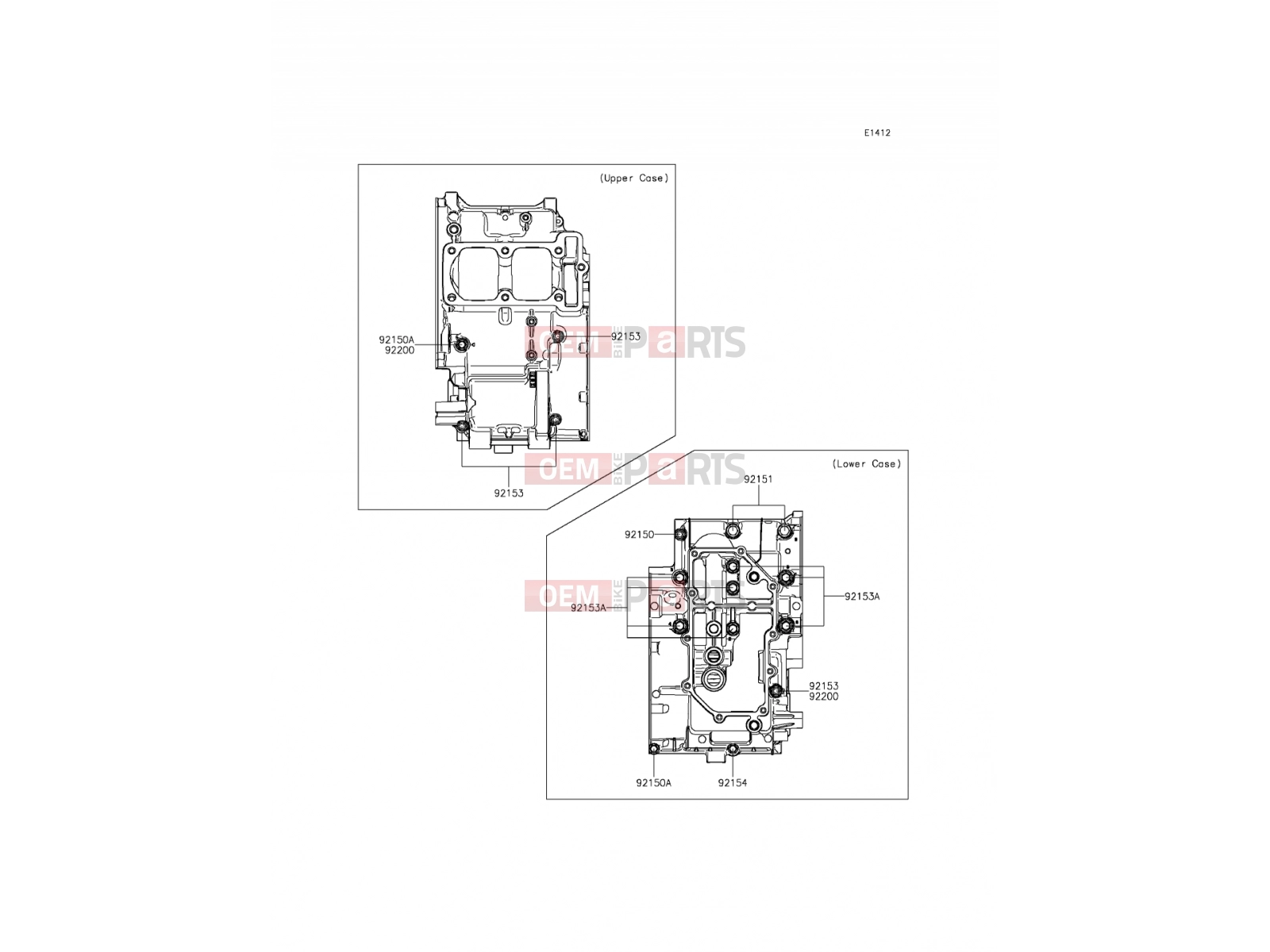 Crankcase Bolt Pattern - Kawasaki NINJA 300 ABS (EX300BDF) 2013