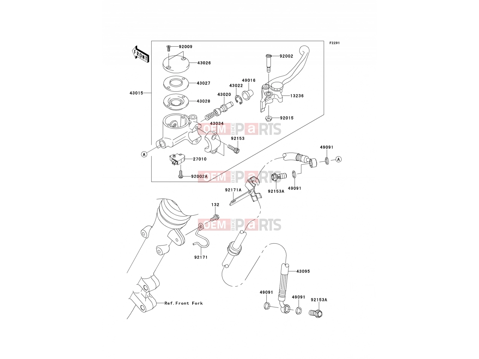 Front Master Cylinder - Kawasaki W800 (EJ800ADFA) 2013