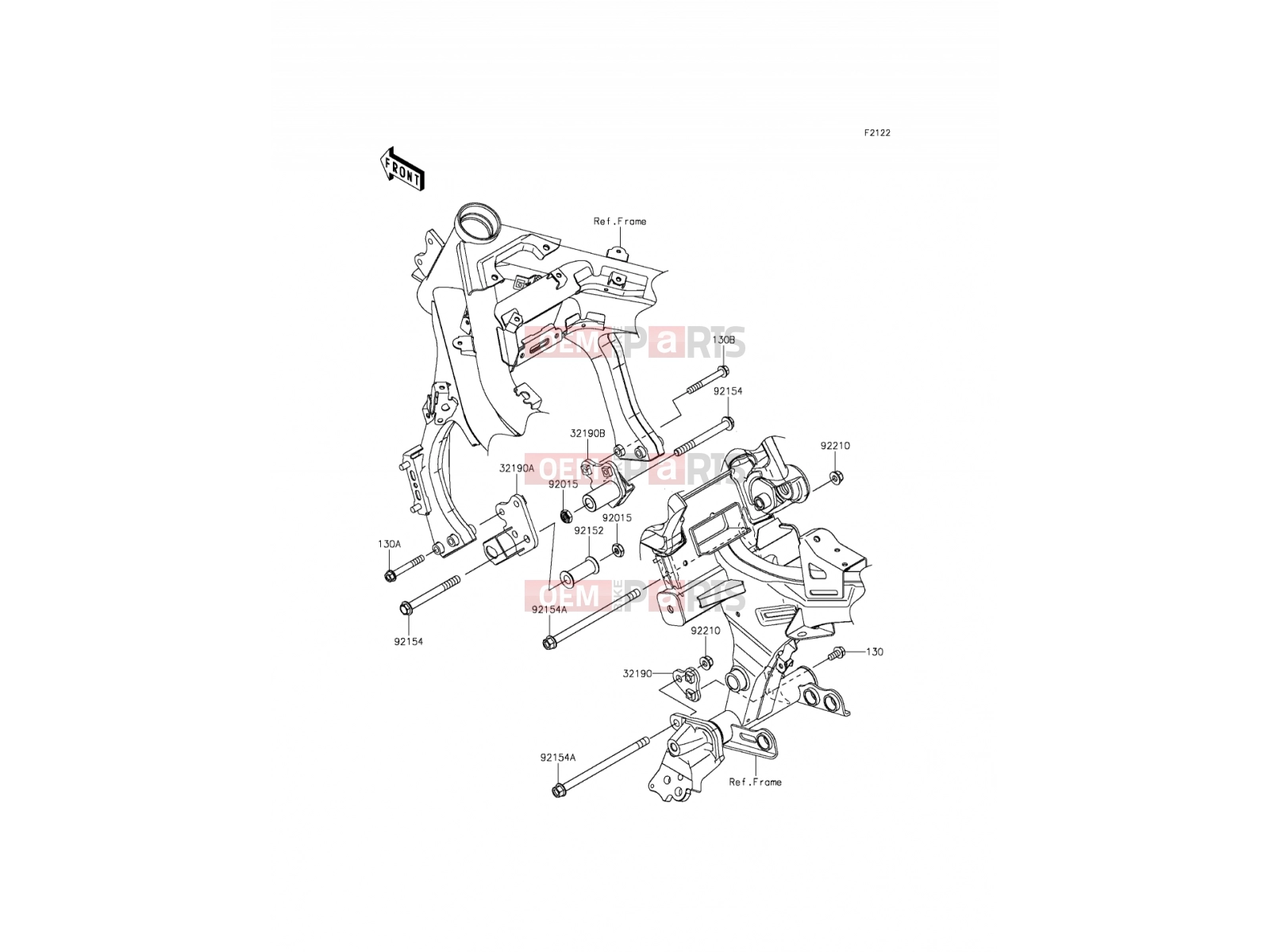 Engine Mount - Kawasaki ER-6f (EX650EEF) 2014