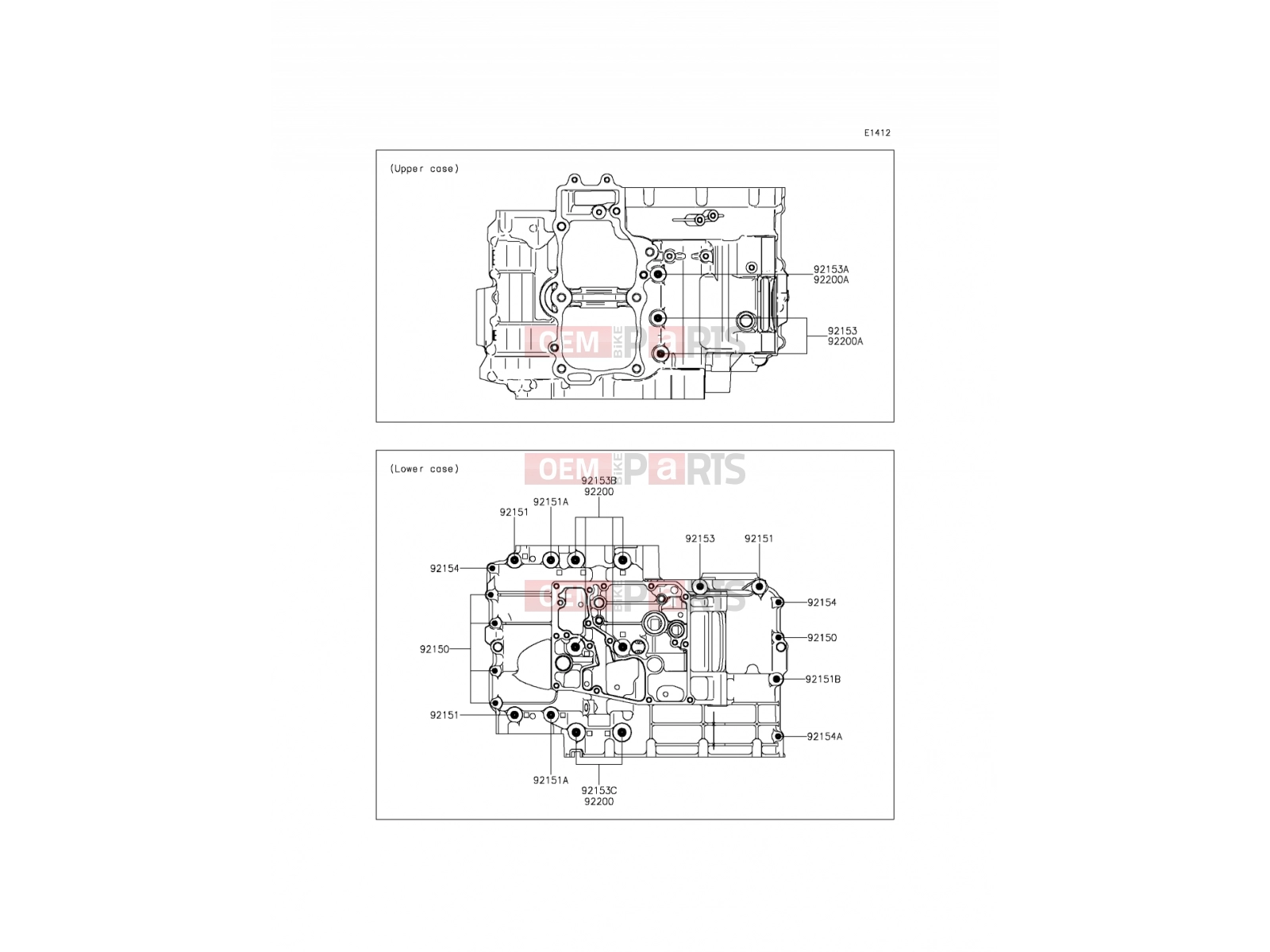 KAWASAKI 2015 Crankcase Bolt Pattern