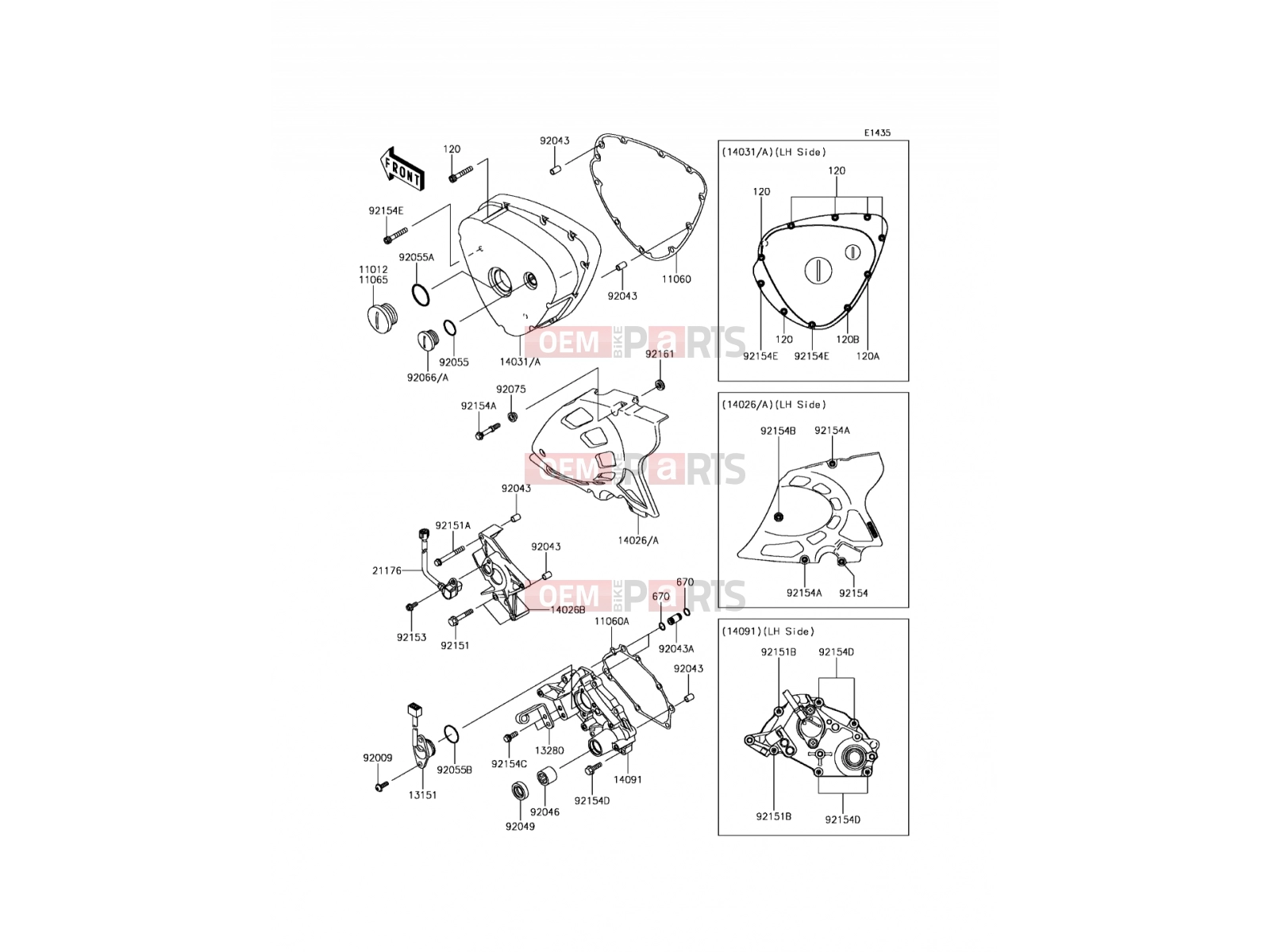 Left Engine Cover(s) - Kawasaki W800 (EJ800AGS) 2016