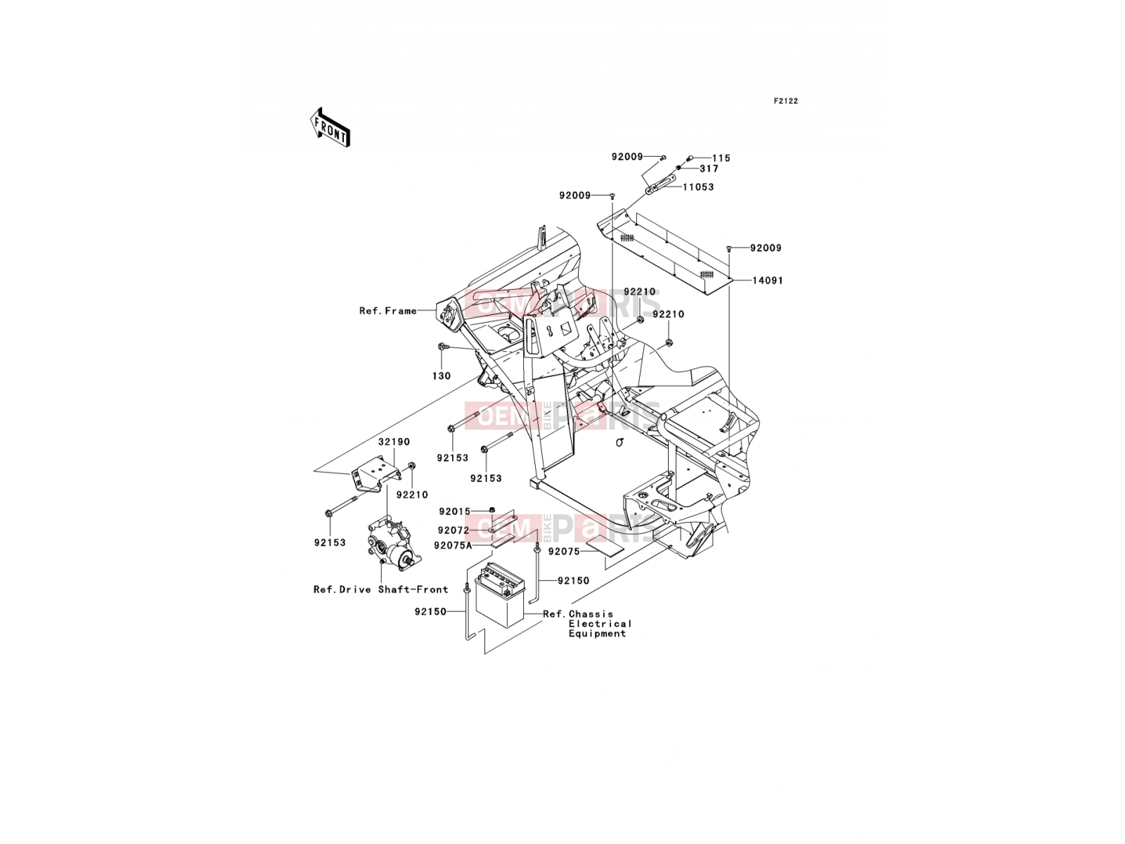Engine Mount - Kawasaki MULE 610 4x4 (KAF400A9F) 2009