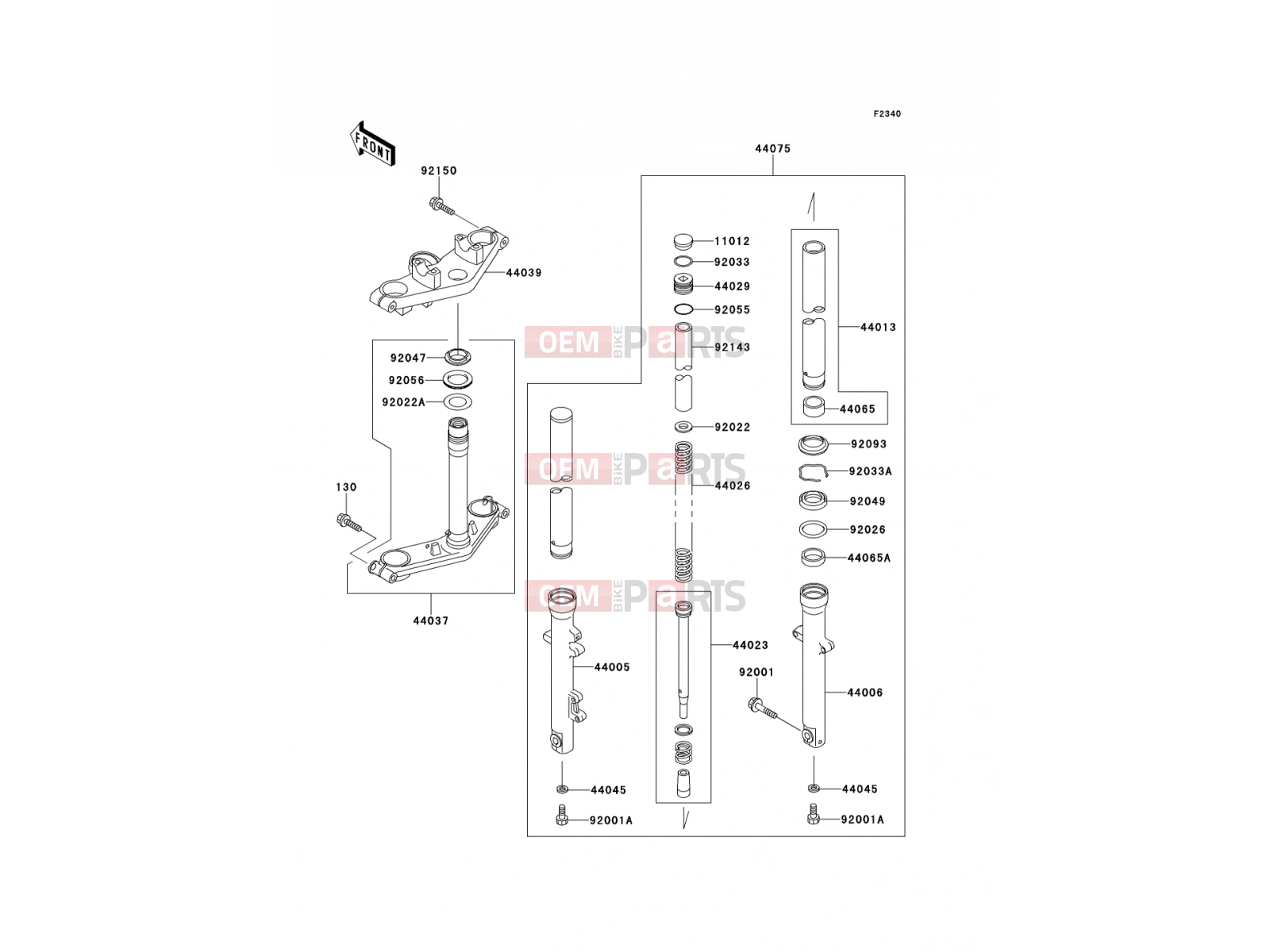 Front Fork - Kawasaki ER-5 (ER500-A4) 2000