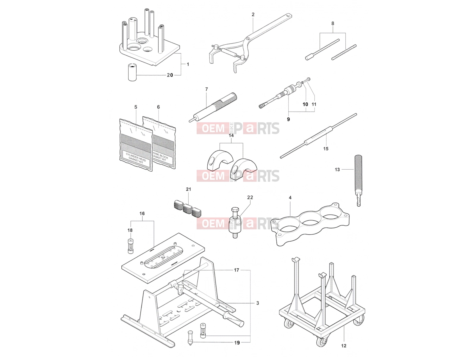 MV Agusta Dragster 800 Service Tools Engine 1