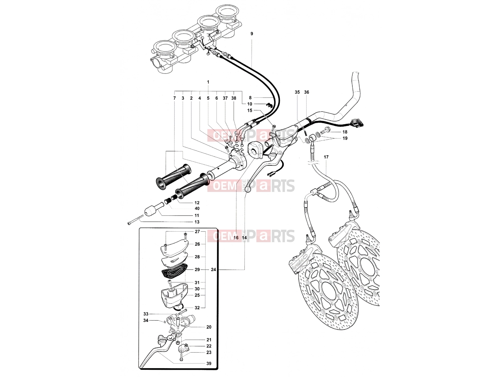 MV Agusta Brutale 920 Handlebar Assembly Right