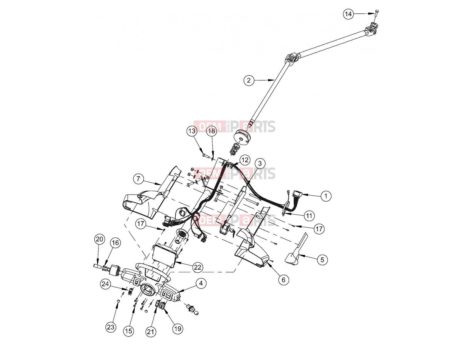 ELECTRICAL » ELECTRICAL, COLUMN STEERING WITH LOCK - (49GEMELECTRICAL11COLUMNLK) - Polaris GEM - e2/e4/e6/eS/eL/eLXD 2011