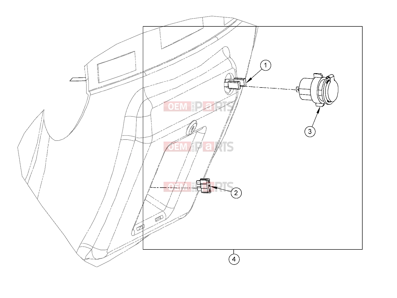 Polaris 2009 LEV GEM - E2/E4/E6/ES/EL/ELXD ELECTRICAL » ELECTRICAL, OPTIONS, ACCESSORY PLUG KIT - e2/e4/e6/eS/eL/eLXD (49GEMOPTIONS11PLUG)