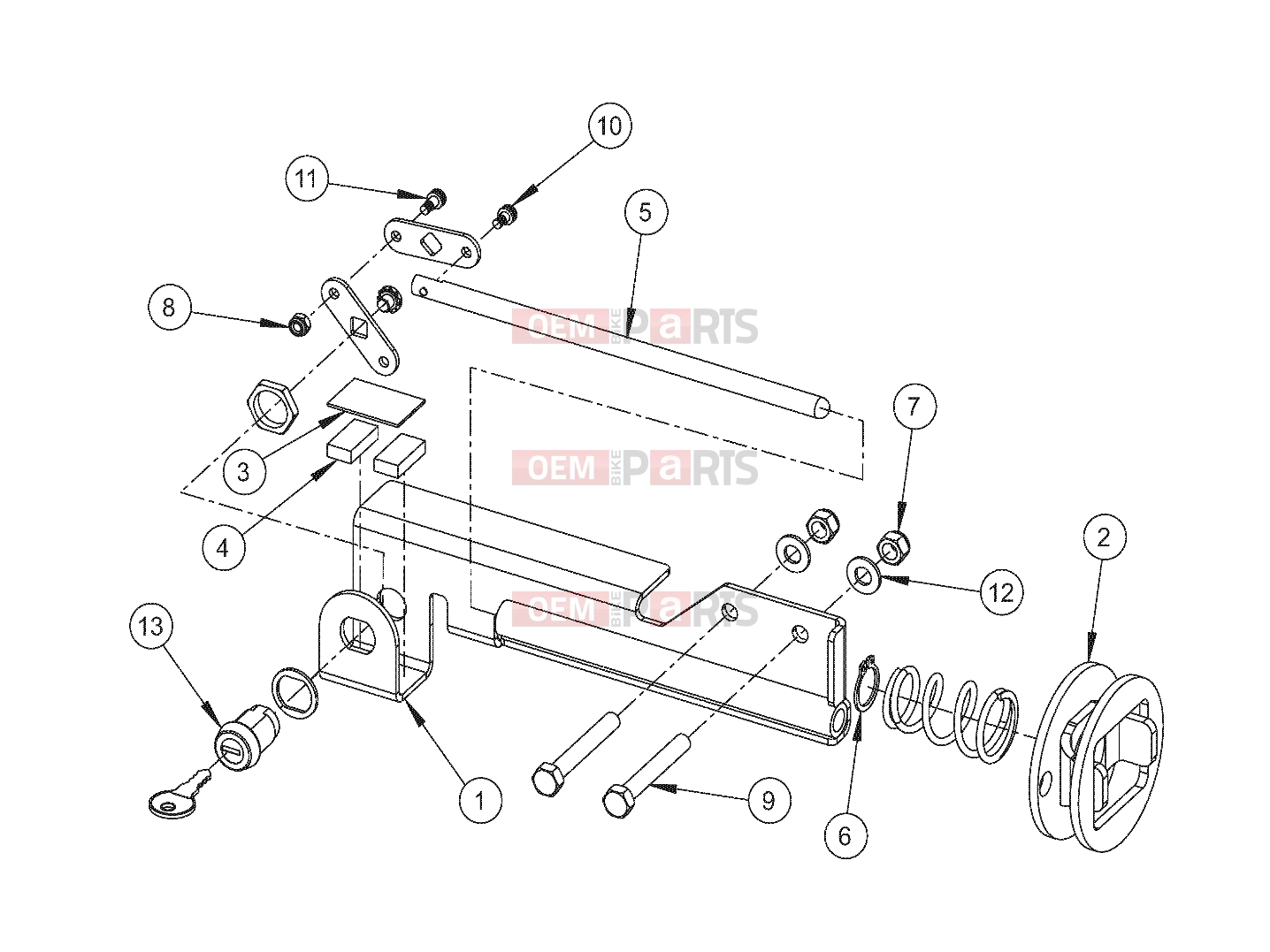 Polaris 2007 LEV GEM - E2/E4/E6/ES/EL/ELXD STEERING | STEERING, LOCK, MANUAL - e2/e4/e6/eS/eL/eLXD (49GEMSTEER11LOCK)