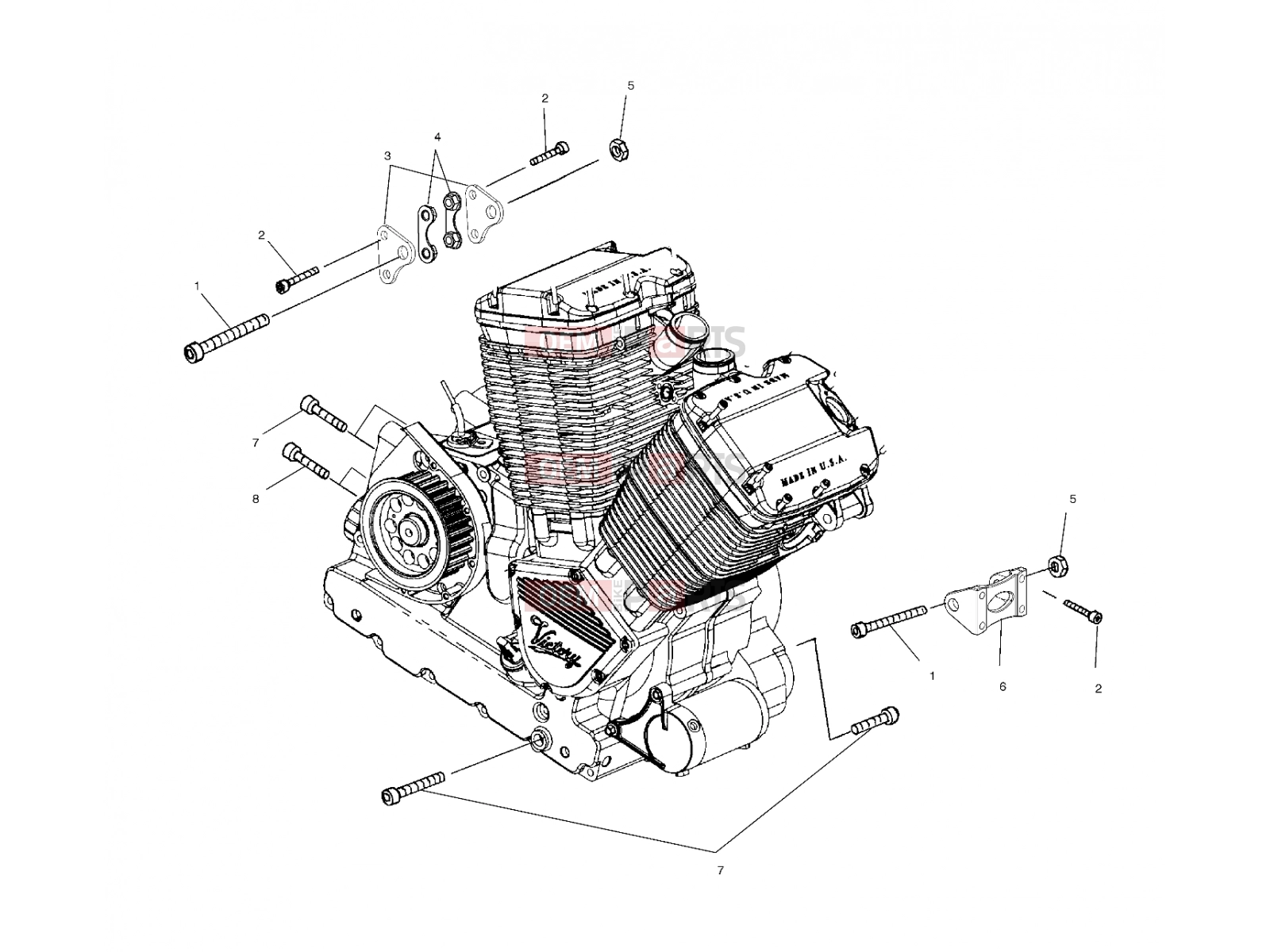 VICTORY 2000 SPECIAL EDITION (V00CB15DCS) ENGINE | ENGINE, MOUNTING - V00CB15DCS (4960146014C002)